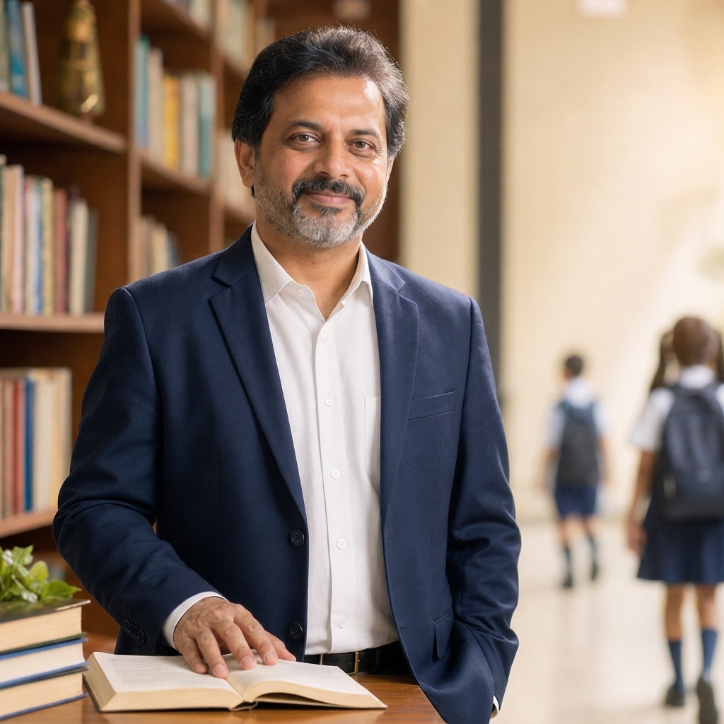 Principal of Christ Mission School welcoming students