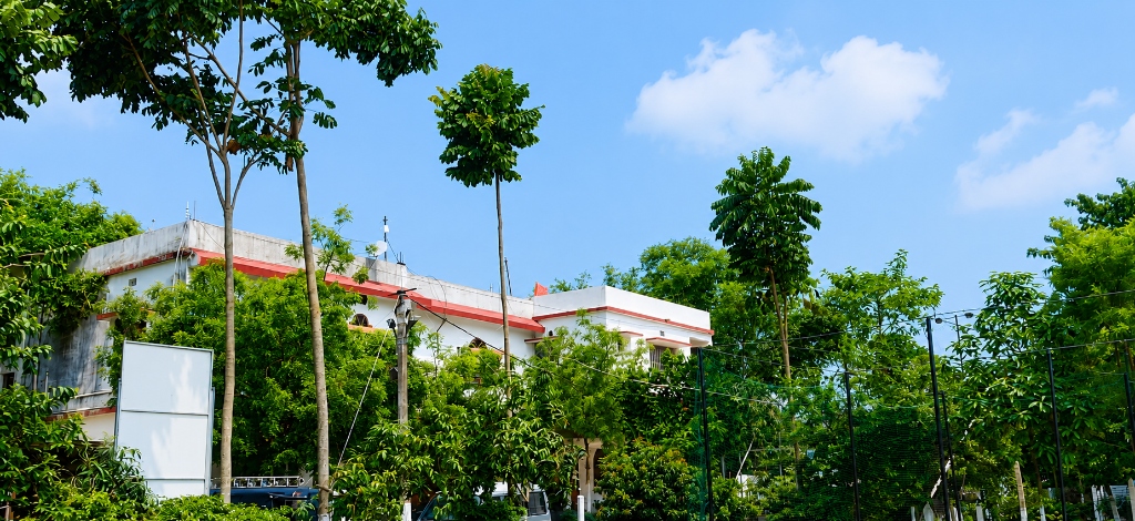 Beautiful modern green campus of Christ Mission School in Purnea, Bihar