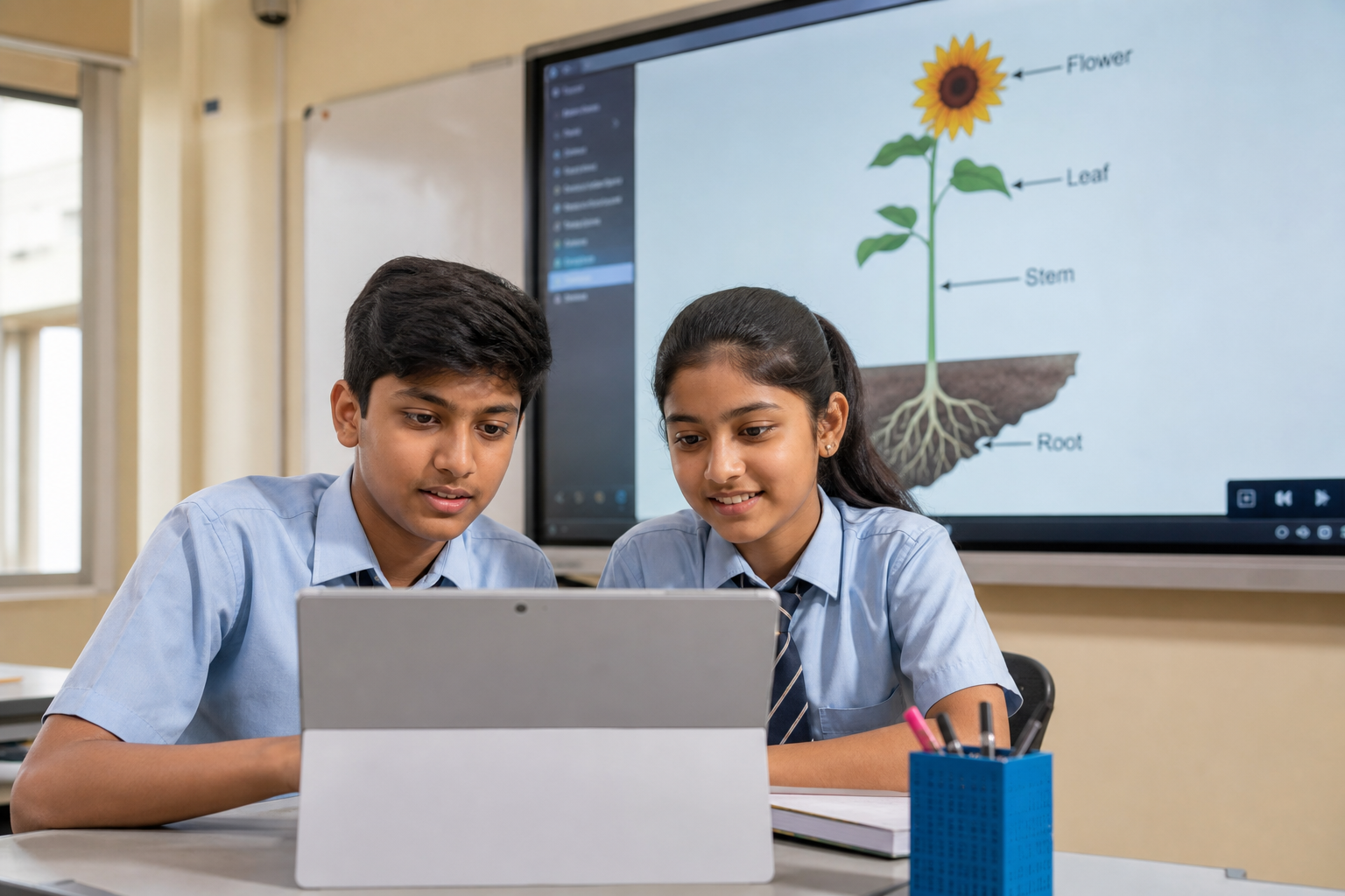Bright classroom at Christ Mission School
