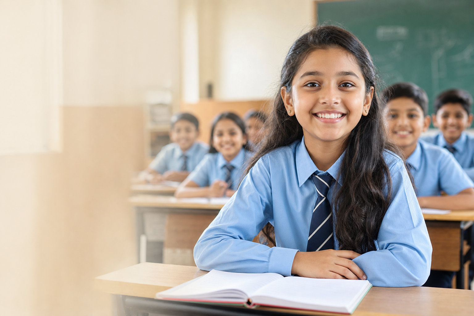 Bright classroom at Christ Mission School