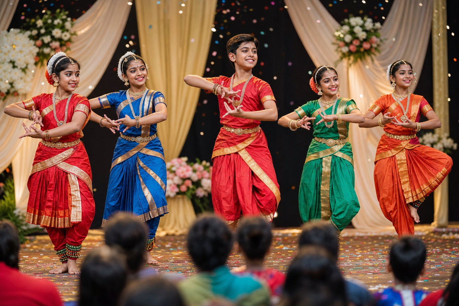 Students performing a cultural dance program at Christ Mission School