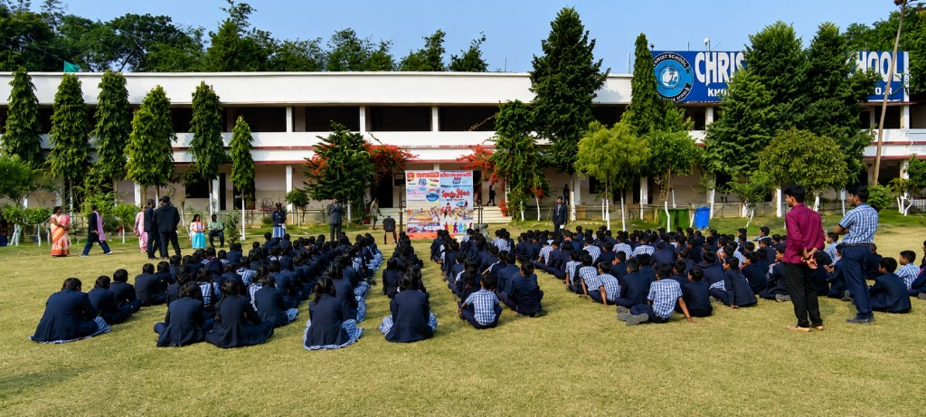 Annual Sports Meet assembly of students at Christ Mission School
